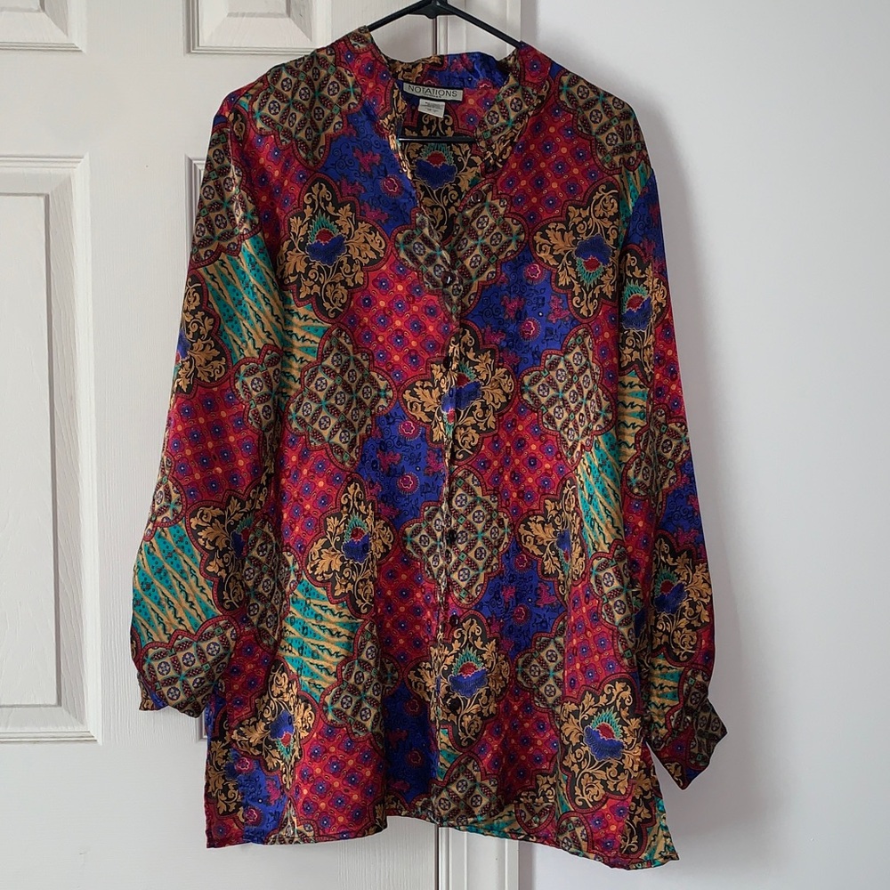 Notations Multicolor Paisley Blouse